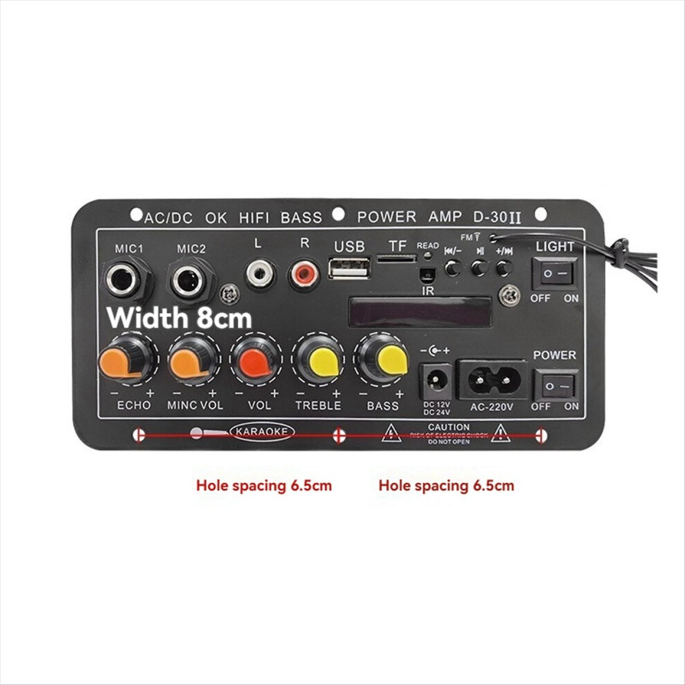 12V 24V 220V Digital Bluetooth Amplifier Board Subwoofer Dual Micropho 4852494321361