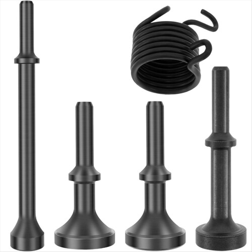 Smoothing Air Hammer Bits Set, 5Pcs Pneumatic Tool Kit with Spring for