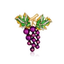 Strass-Traube-Broschen für Frauen-Elegante Frucht-Brosche-Stift-Damen-Partei-Kleidungs-Brautgeschenke-Mode-Schmuck