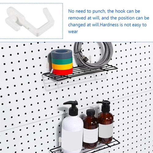 24Pcs Pegboard Hooks J Shape Pegboard Hook Peg Board Tool Organizer Accessories, Black 2