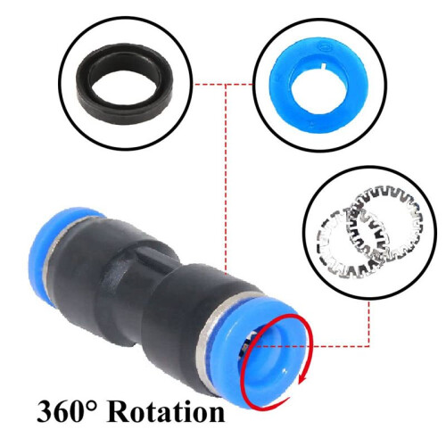 Quick Coupler Kit, Push- Direct Coupling, Pneumatic Air  Connector Direct Connection(4mm/6mm/8mm/10mm/12mm)40 PCS 1
