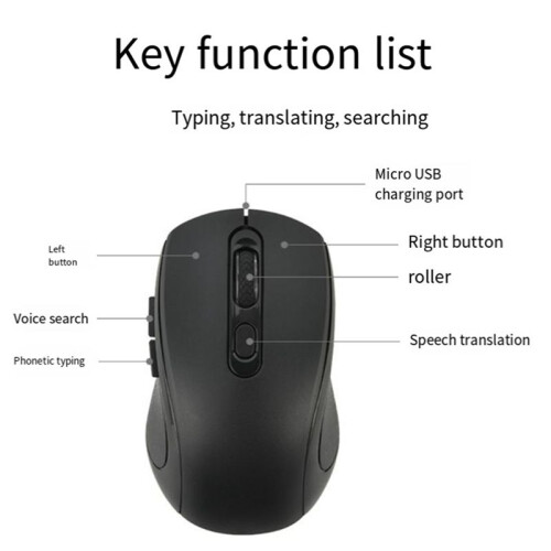 Wireless Mouse AI Intelligent Voice Intelligent Speech Recognition Mouse Business Office Black 2