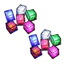 12PCS Waterproof LED Ice- Colorful Quick Flashing Glow in the Dark Light  for Bar Club Drinking Party Decoration B