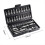 46PCS Drive Socket Set,Metric Ratchet Wrench Set with -V Sockets,S2 Bi 6