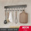 8-Hooks Kitchen Hook Rack Wall Mounted Hangers Rack Spoon Shovel Chopping Board Organizer Kitchen Accessories,Gray 5