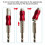 3pcs Red Curved Hexagonal Handle Directional Extension Rod Magnetic Sc 6