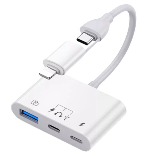 Type C Adapter 3-In-1 OTG Converter Dual- Multifunction Card Reader for Mobile Phone,Computer,Earphone