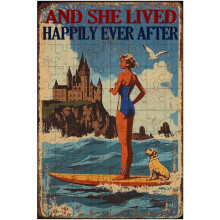 1000 Piece 'Dog and She Lived Happily Ever After' Wooden Jigsaw - Intellectual Decompressing Stress Relief