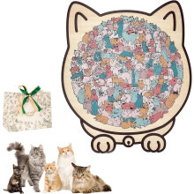 135-bitars träpussel i Morandi-färgade katter - CreativePuzzle Gifts Detaljerade bitar med katttema