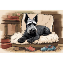 Rompecabezas de 1000 piezas de Scottish Terrier, Westie y pantuflas, coloridos y divertidos - Juego educativo de desafío mental