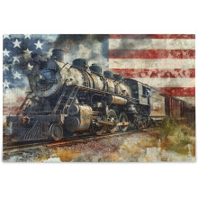 Rompecabezas de tren americano de 500 piezas para adultos, juego familiar con temática ferroviaria y decoración del hogar.