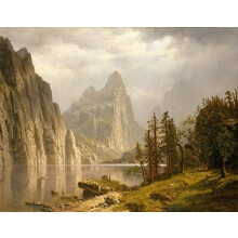 Rompecabezas de madera de 500 piezas Bierstadt Albert Merced River Yosemite: el mejor regalo educativo para ejercicios mentales.