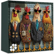 1000 Piece Runway Roosters Jigsaw Puzzle for Adults - Challenging Animal Puzzle Unique Gift