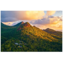 Puzzel van 500 stukjes met een luchtfoto van zonsondergang in het Nationaal Park Morne op de Seychellen - Houten familiespeelgoed, educatief speelgo