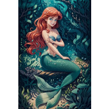 Mermaid Sitting on Rock 500 Piece Jigsaw Puzzle, Gift to Relieve Stress, Fun Family Puzzle & Kids Creative Game