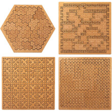 Fraktal Tray Puzzles - Tankevridande Träpussel Unikt Oregelbundet Kreativt Labyrint Omöjligt