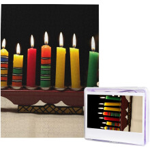 500-palainen modernin taiteen Kwanzaa-kynttilät - puinen palapeli - haastava mukautettu kuva