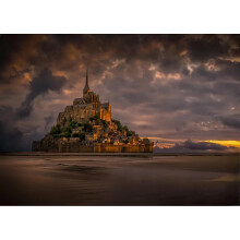 500 Piece Mont Saint-Michel Island France Landscape Puzzle - Nature Scenery Educational Games