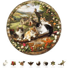 Rompecabezas de madera de 100 piezas de Cat Manor para adultos: decoración única con forma de animal para el hogar.