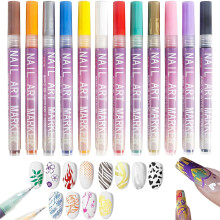 12 Farben Nagelkunststifte zum Bemalen von Nägeln, DIY Acryl-Zeichen-, Punktier-, Linien-, Polier- und Graffiti-Detailwerkzeug