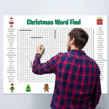 Jumbo Thanksgiving & Christmas ordsøgningsplakat 36"x24" - Sjov 50 ord-find-puslespil