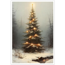 Puzzle botanique vintage de 1000 pièces représentant un sapin de Noël vintage en pin d'hiver - Puzzles en bois pour les fêtes, excellent exercice