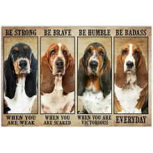 Puzzel van 1000 stukjes met een Basset Hound als thema "Wees sterk als je zwak bent" - Houten puzzel met afbeeldingen voor jongeren en kinderen