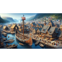 Rompecabezas de madera de 500 piezas de un barco vikingo: un juego educativo para niños, con materiales escolares y accesorios.