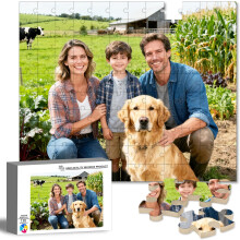 Fotopuzzel op maat van uw eigen foto - Gepersonaliseerd met 35/70/120/500/1000 stukjes en tekst