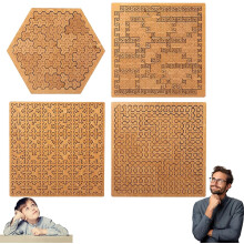 Nuevo rompecabezas de bandeja fractal (2026): rompecabezas de madera alucinante, laberinto creativo irregular único.