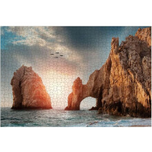 500-dielne drevené puzzle Skalné útvary Západ slnka Los Cabos Mexiko - Impossible Náročné Vzdelávacie