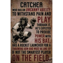 500 Piece Catcher Baseball Poster Wooden Jigsaw Puzzle - Adults and Kids Educational Puzzle Decorations