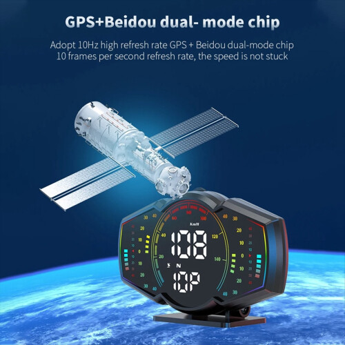Car GPS Speedometer Head Up Display Speed Alarm HUD Compass Electronic 2