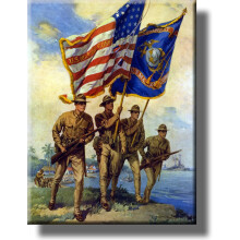 Retro puzzel van 500 stukjes met het thema van het Amerikaanse Marine Corps, geïnspireerd op de Amerikaanse Revolutie. Een leuke binnenactiviteit vo