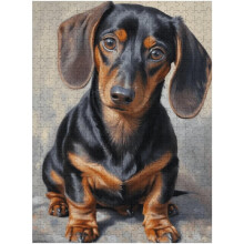 Teckelpuzzel van 1000 stukjes, houten puzzel voor volwassenen, schattige en uitdagende puzzel met dierenthema en een leuk cadeau.