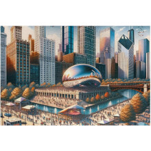 Puzzle Chicago Illinois 300 elementów dla dorosłych - zabawki, prezenty, dekoracje dla rodziny