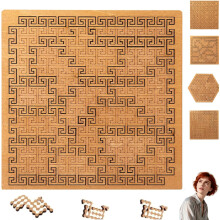 Fractal Tray Puzzle - Mind Bending Portable Brain Teaser for Adults, Irregular Shape Challenging