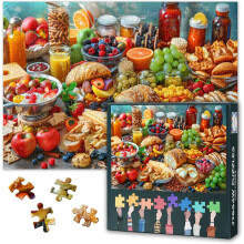 Puzzle s 1000 dílky s motivem živého jídla pro dospělé, barevné umělecké puzzle, zábavná aktivita pro celou rodinu a nápad na dárek.
