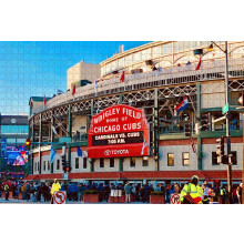 Puzzle Chicago Wrigley Field Illinois 1000 dielikov pre dospelých, suvenír na cestovanie po USA a darček pre športových fanúšikov.