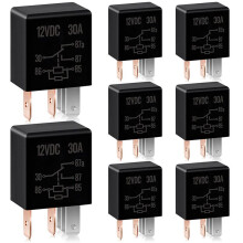 5-Poliges Relais, 12 V, 30 A, Multi-Kfz-Relais, Kfz-Hochleistungsrelais für Automotor-ErsatzzubehöR, 8 StüCk