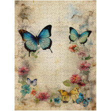 Butterflies 500 Large Piece Jigsaw Puzzle for Adult Entertainment, DIY Toy Collectible & Creative Birthday Gift