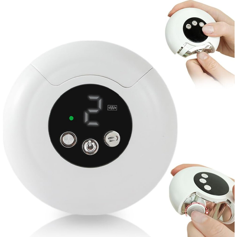 Oimg White 2 In 1 Electric Polishing Automatic Nail Clippers 2025 New Electric With 3 Speed Levels Safe Convenient