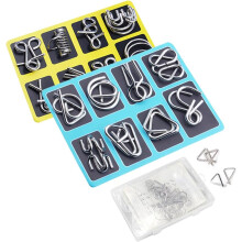 Rompecabezas de metal con anillo 3D entrelazado, juego de lógica de inteligencia, desafiante rompecabezas de anillo de hierro para niños y adultos,