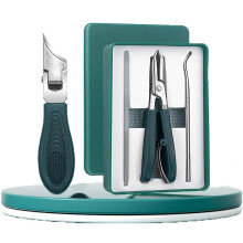 3er-Set Nagelknipser mit Adlerschnabel-Design, abgeschrägt, für Damen und Herren, breite Öffnung, spritzfrei, für dicke Nägel, Senioren, Grün