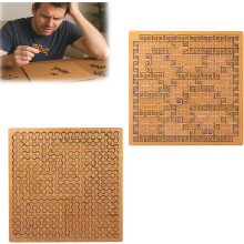 Rompecabezas de bandeja fractal portátil, imposible, de pensamiento inverso, desafiante, sin imagen, único, de madera de forma irregular, para entre
