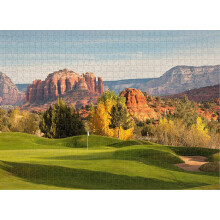 Rompecabezas de 500 piezas del campo de golf de Arizona, Sedona, desierto: actividad familiar desafiante, bricolaje y entretenimiento.