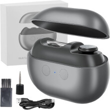 Easyclip Smart Nagelknipser und Nagelpolierer mit LED-Licht, sicherer Zehennageltrimmer für Senioren, Erwachsene, Kinder und Babys, Grau