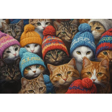 Rompecabezas de 200 piezas de gatito para adultos, regalo de descompresión para familias numerosas y juguete educativo DIY.