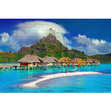 500 bitars pussel från Tahiti, Franska Polynesien - Träpussel, Resepresent, Souvenir, Heminredning, Tropisk