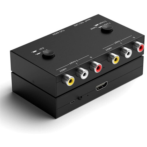 2 Way AV to -Compatible 2AV TO -Compatible 2RCA TO -Compatible Multi-Function Convenient Signal Converter 1